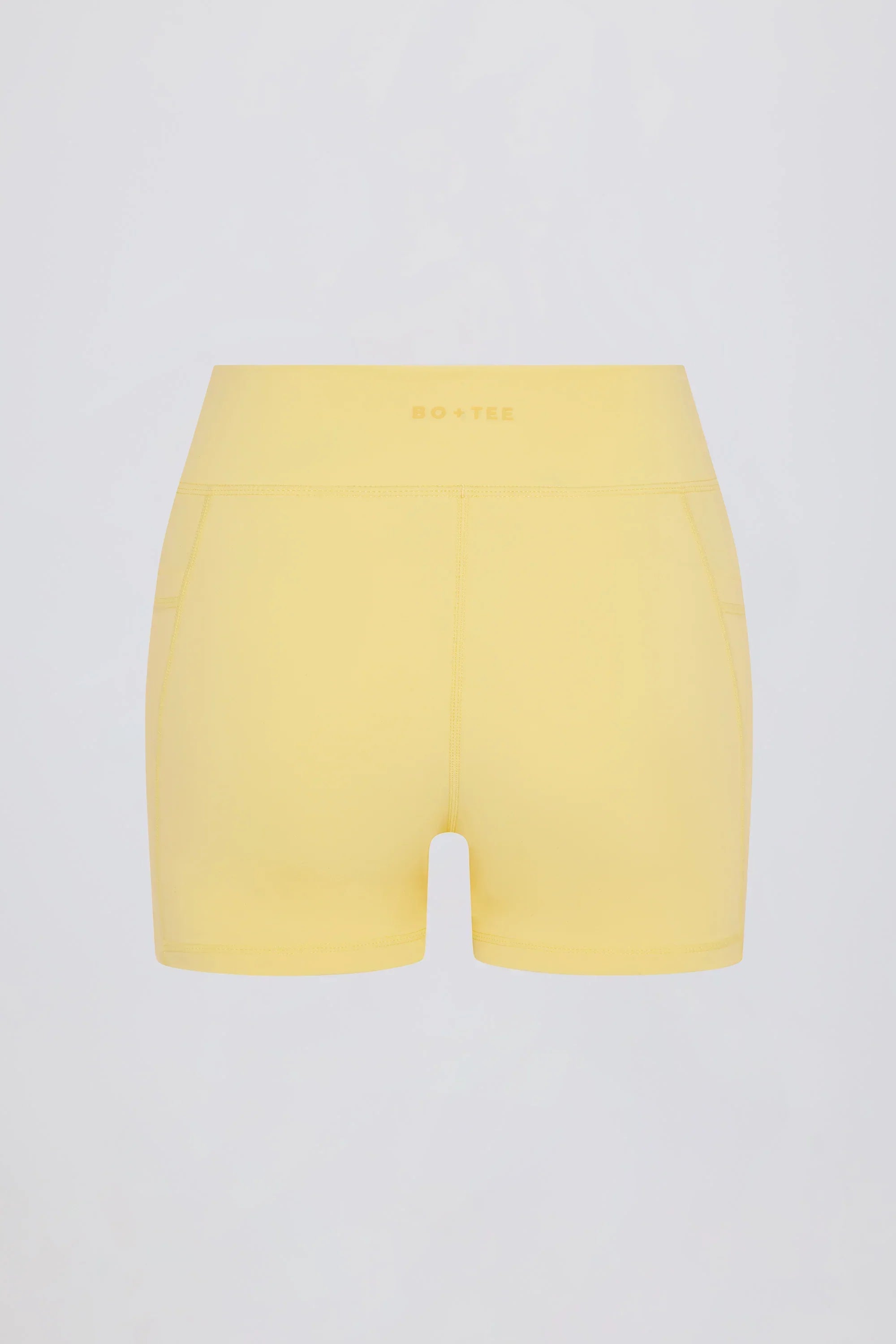 Soft Active Pocket V Waist Mini Shorts in Lemon