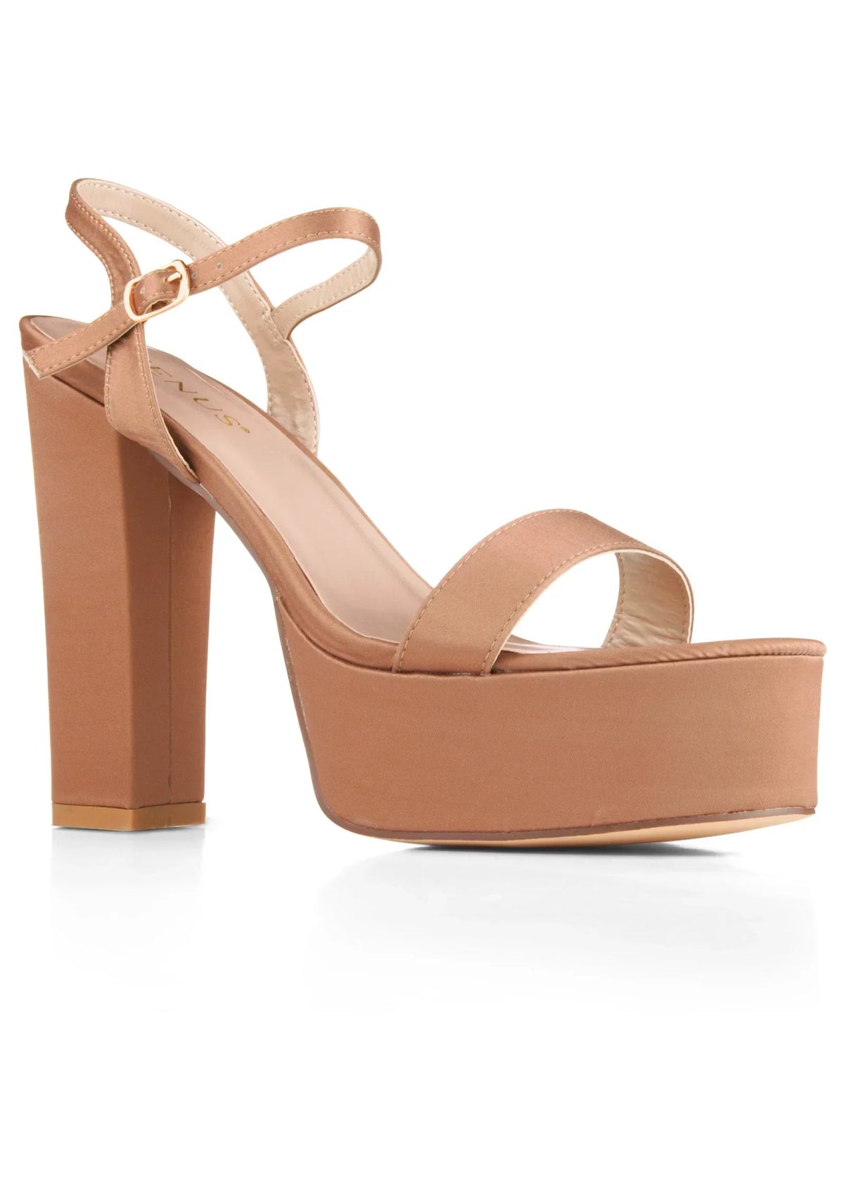 Platform Chunky Heels Tan