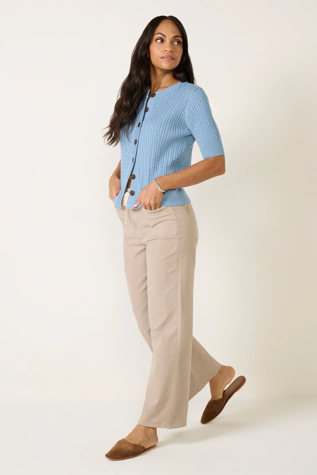 Ari w Waistband Tie Wide Leg Pant