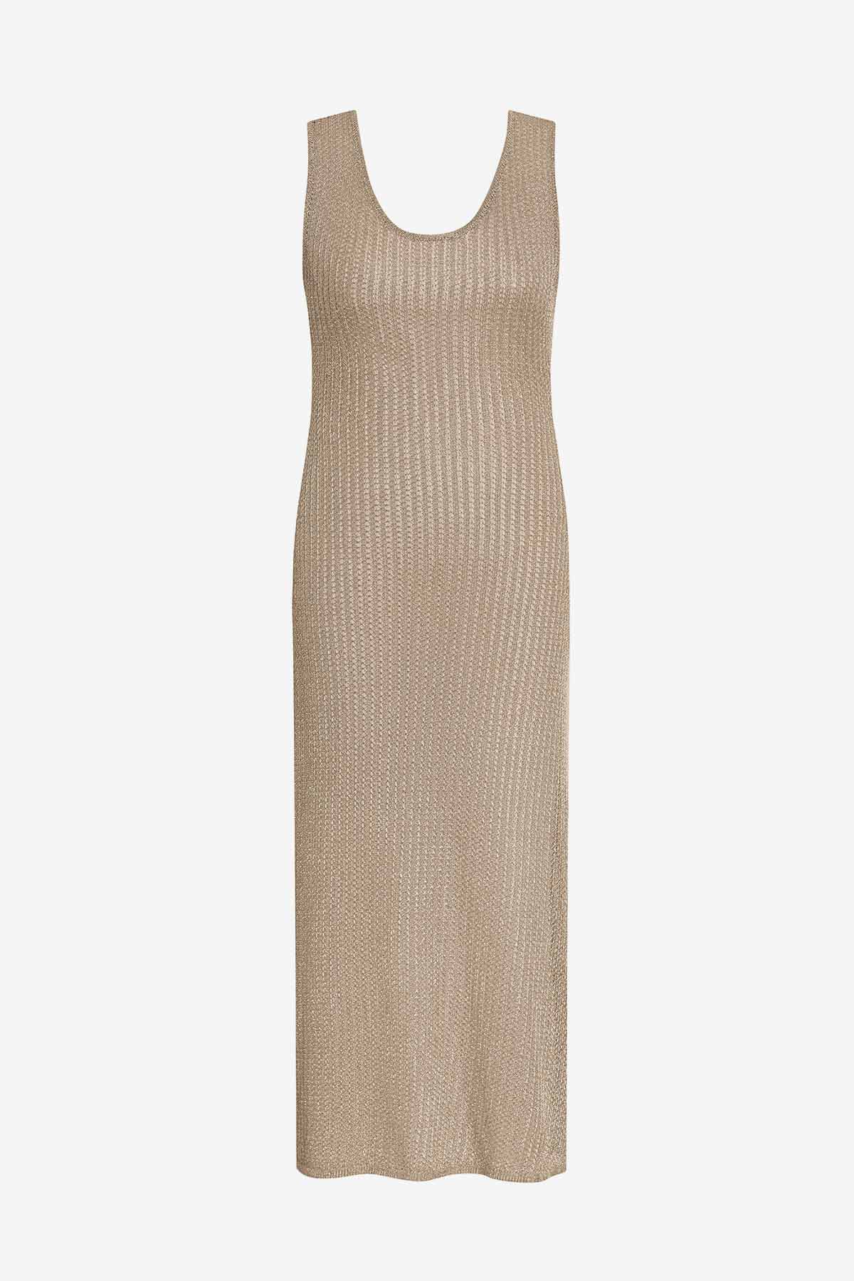 Lagoon Dress Gold Metallic Knit