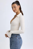 Modal Plunge V Neck Bodysuit in Ivory