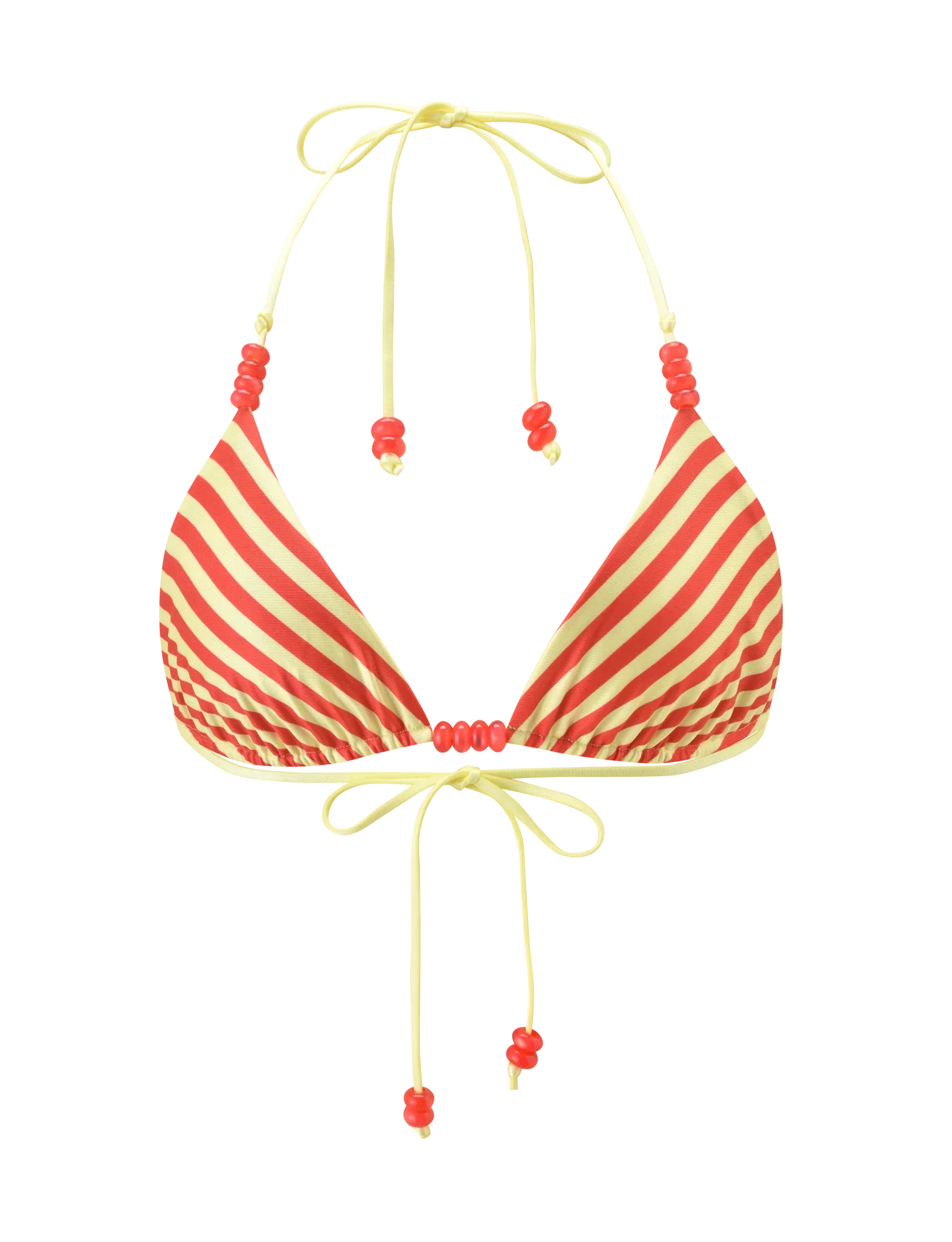 FINLEA REVERSIBLE BIKINI TOP RED YELLOW DOT AND STRIPE