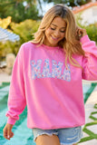 Mama Block Floral Pink Graphic Sweatshirt