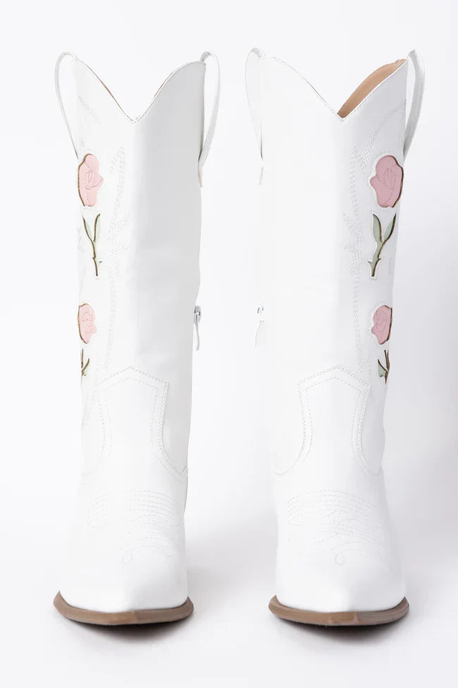 Willa Rose White Cowboy Boots FINAL SALE