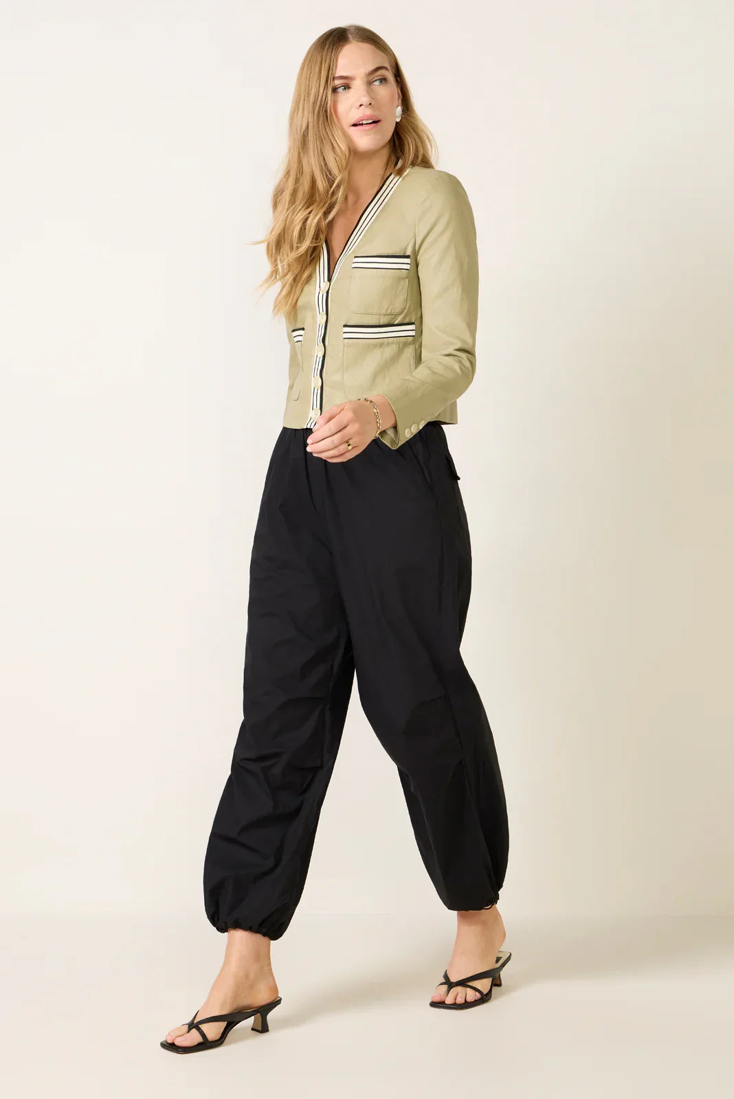 Torrence Collarless Varsity Blazer