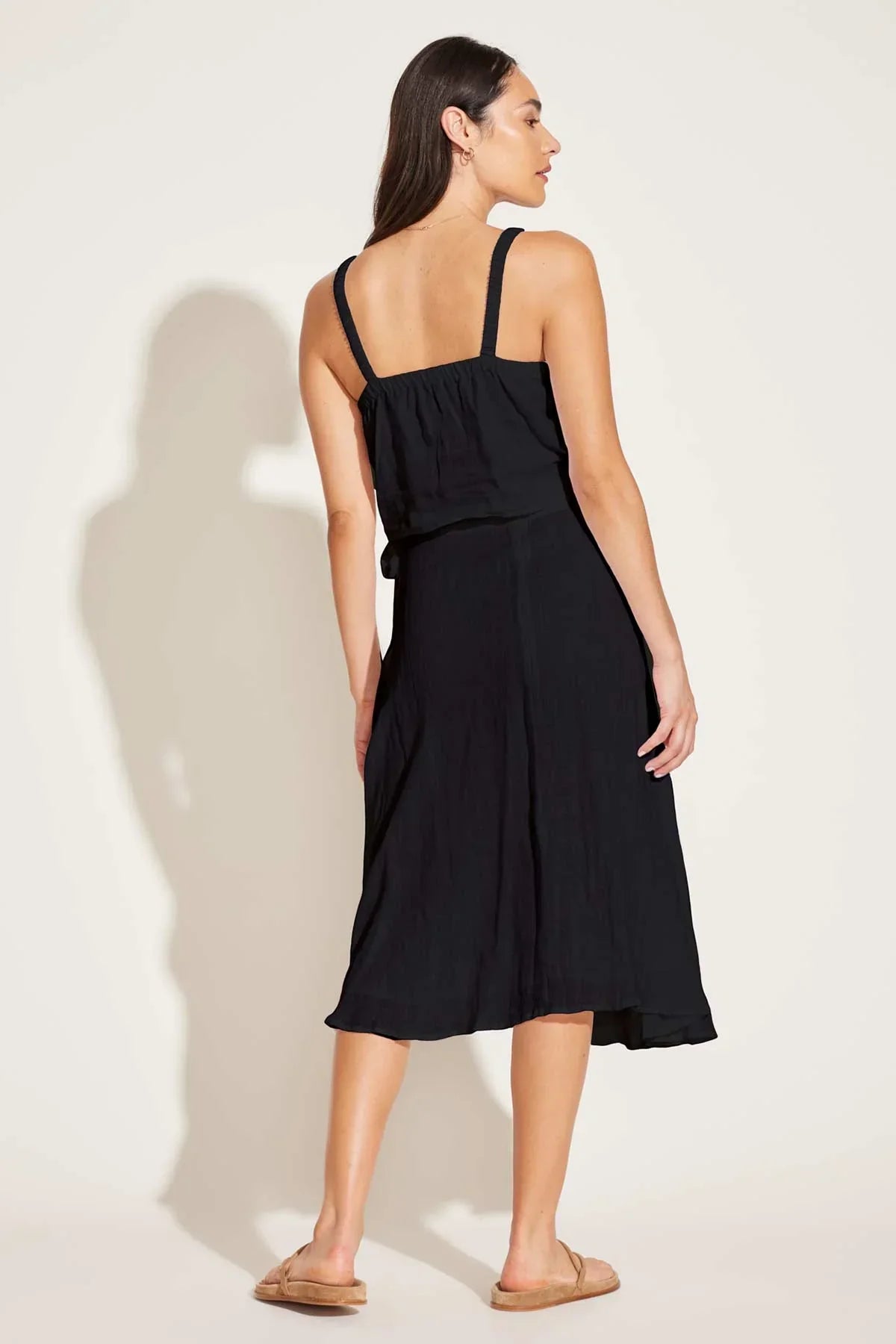 Tallows Blousy Crop Top Black EcoLinen