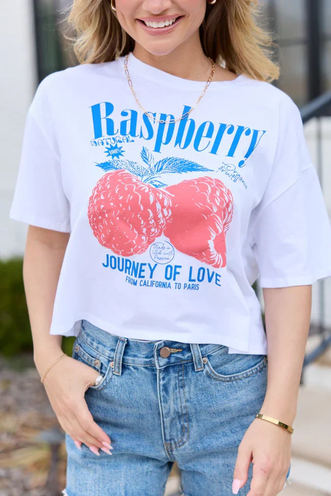 Fruitful Love Raspberry Boxy Graphic Tee