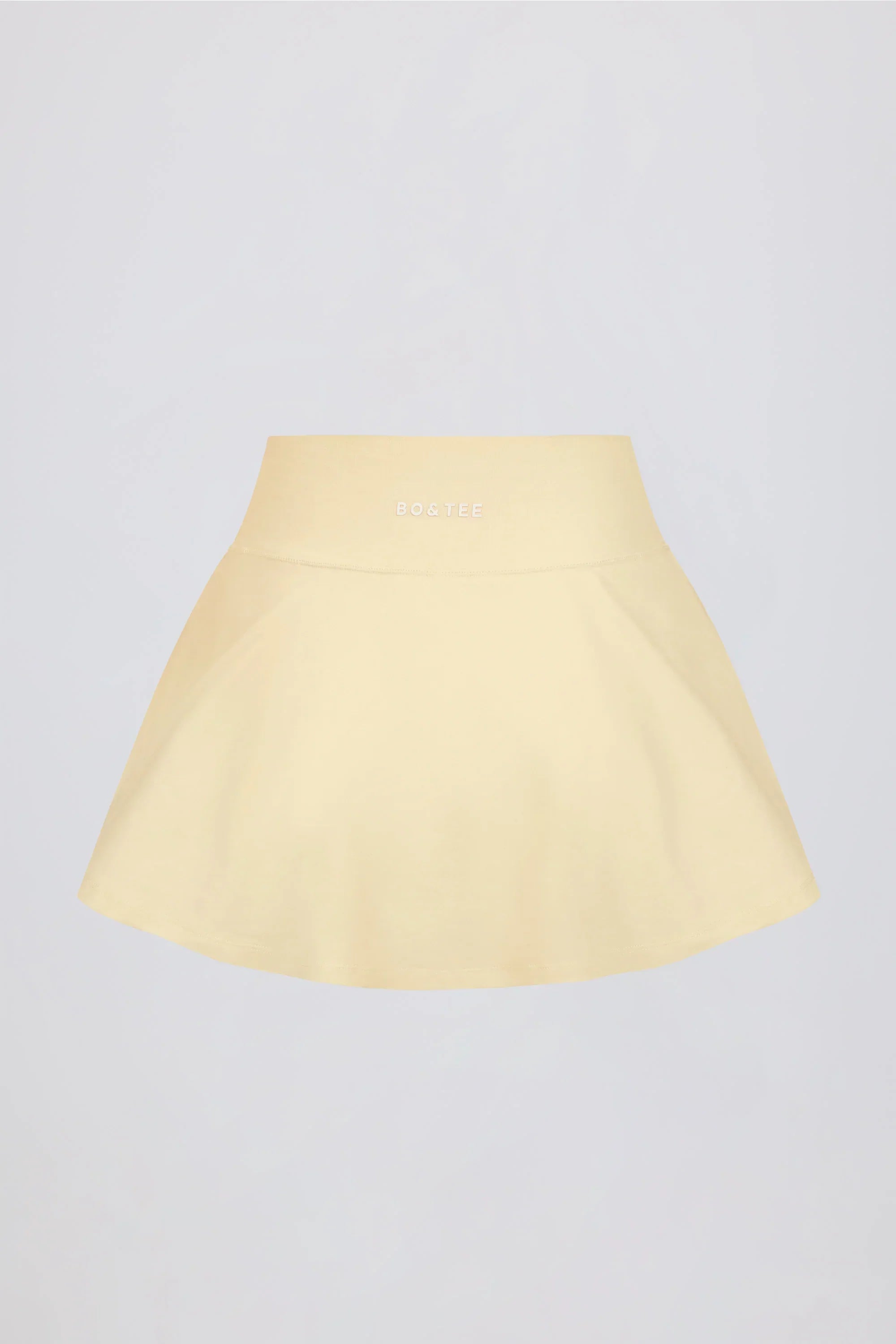 Brushed Jersey Crossover Mini Skort in Lemon Marl
