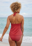 Laser Cut Tankini Top Maroon