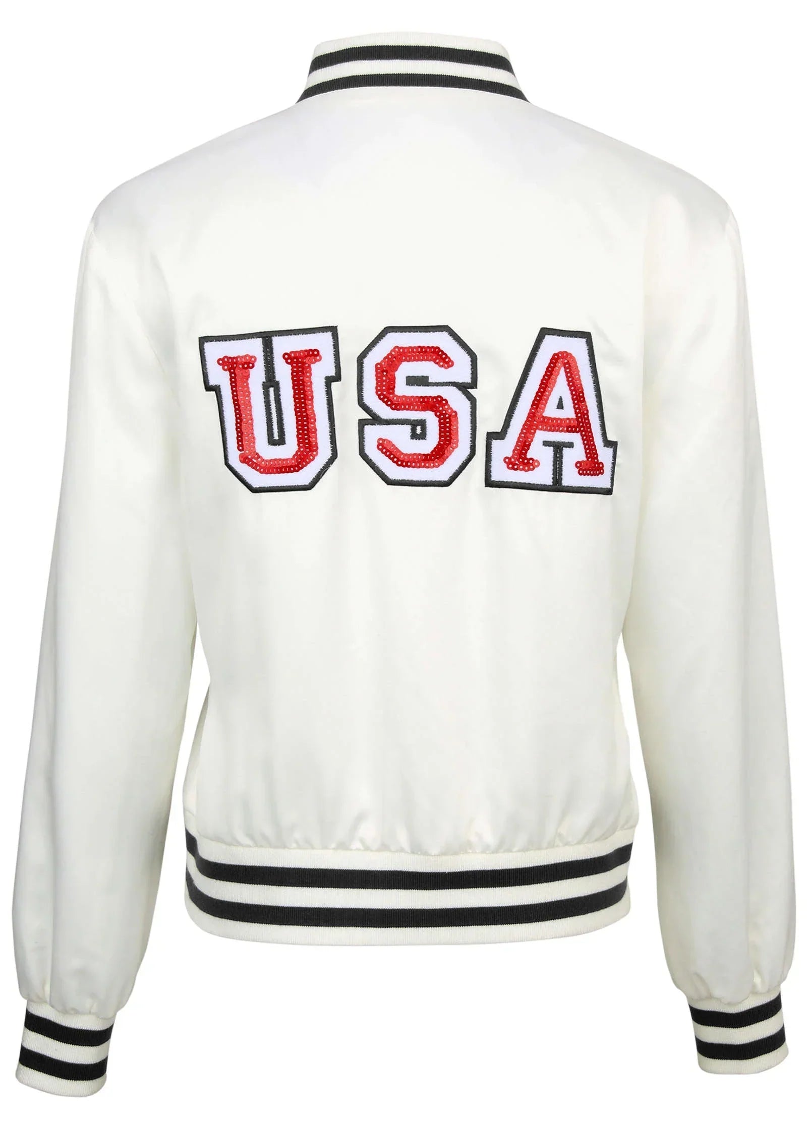 USA Matte Satin Bomber Cloud Dancer