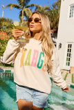 Margs Multi Block Cream Graphic Sweatshirt