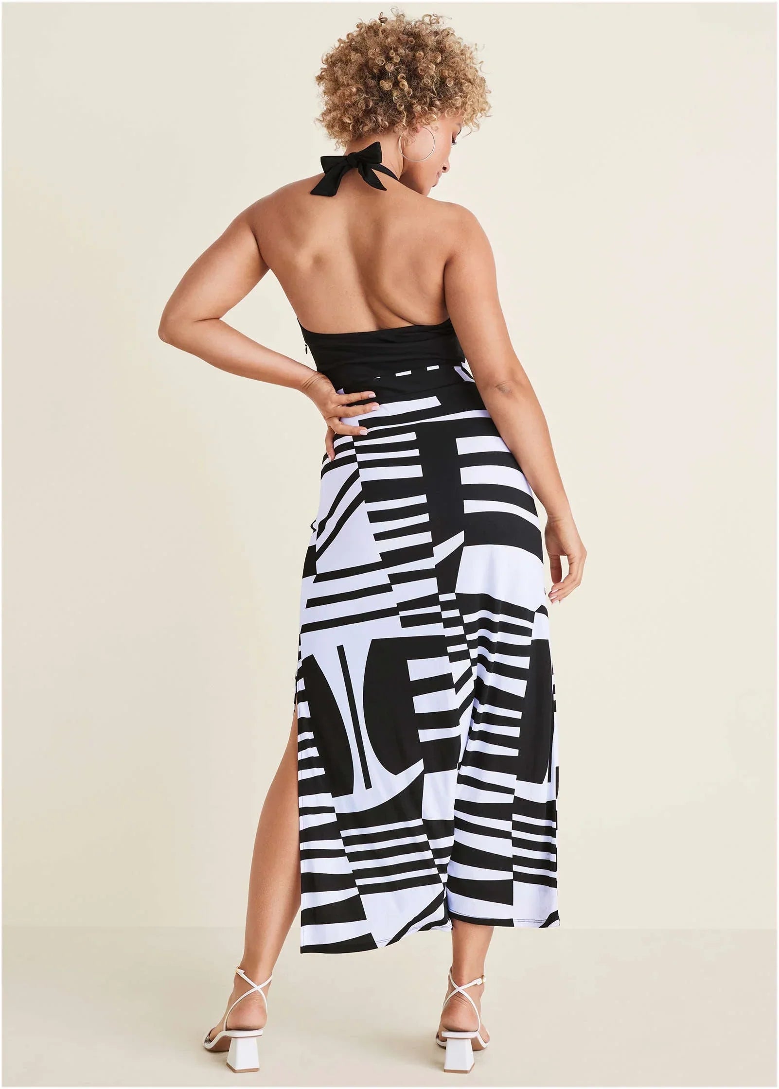 Twofer Maxi Dress Modern Abstract