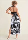 Twofer Maxi Dress Modern Abstract