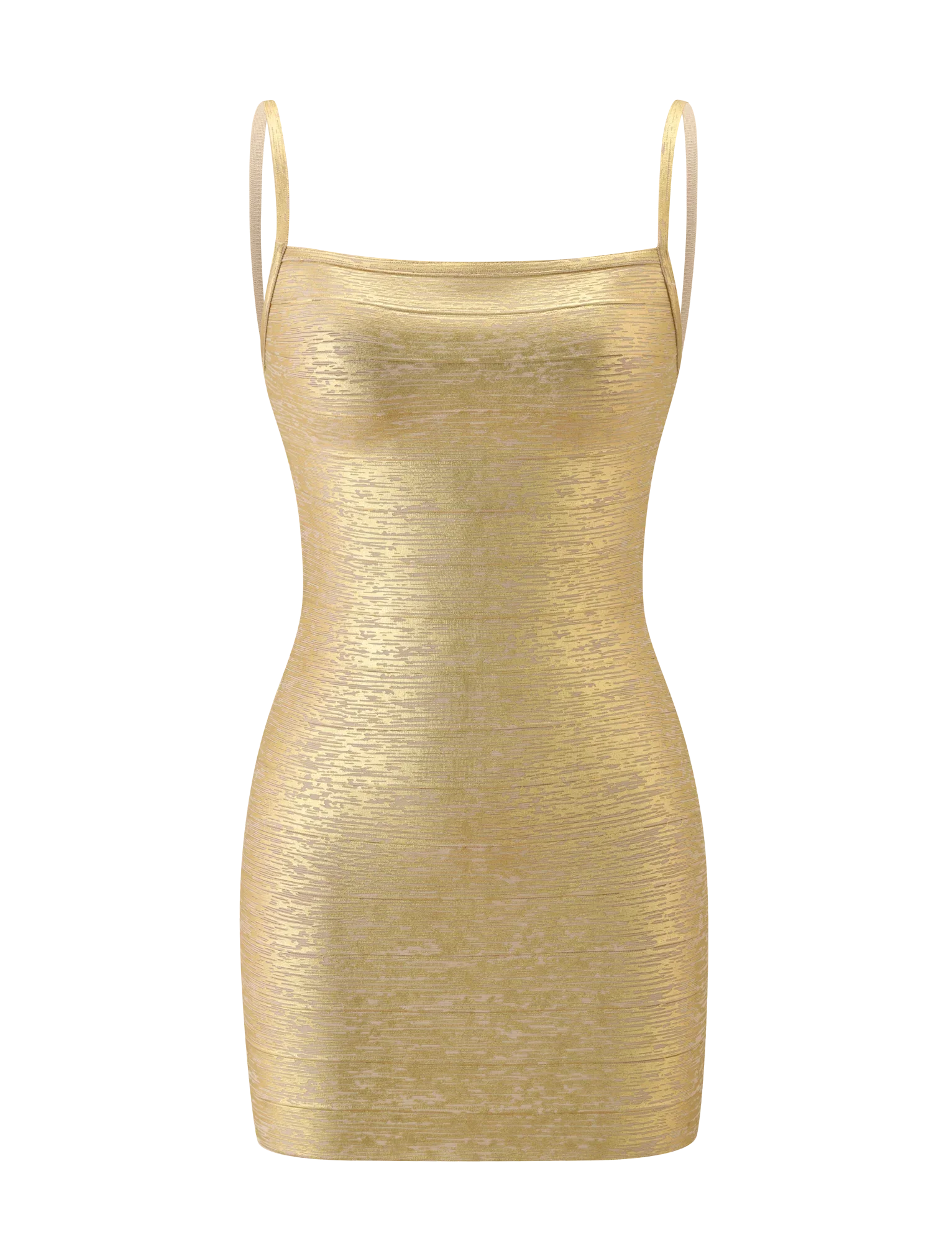 MIDORI METALLIC BANDAGE DRESS GOLD