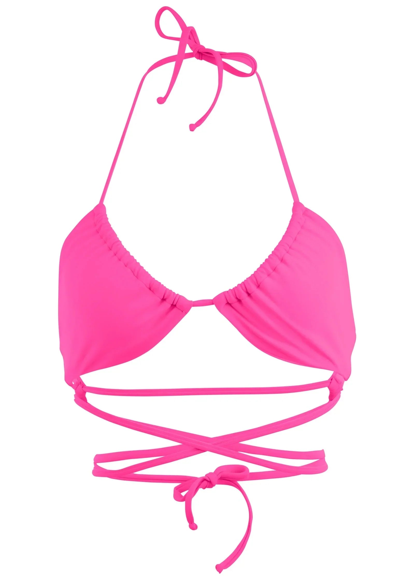 Strappy Ibiza Triangle Top Hot Pink