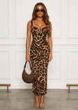 Wild Intentions Detachable Corset Maxi Dress Leopard Print