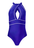 High Neck One Piece Cobalt Blue