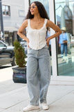 Sevyn Floral Barrel Print Jeans