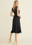 Crochet Back Midi Dress Black