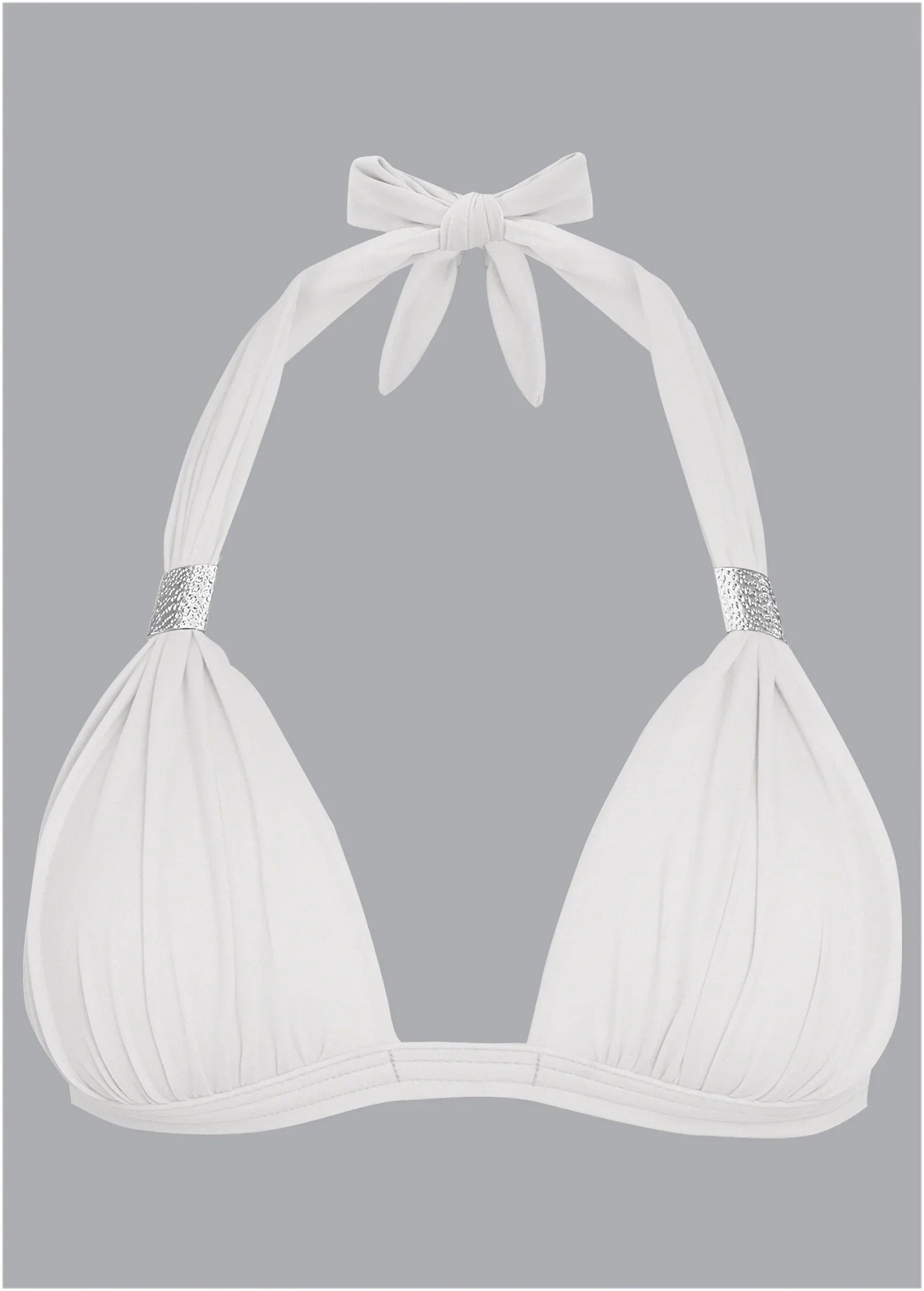 Goddess Push Up Halter Top Pearl White