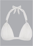 Goddess Push Up Halter Top Pearl White