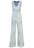 Stretch Denim Jumpsuit Light Wash