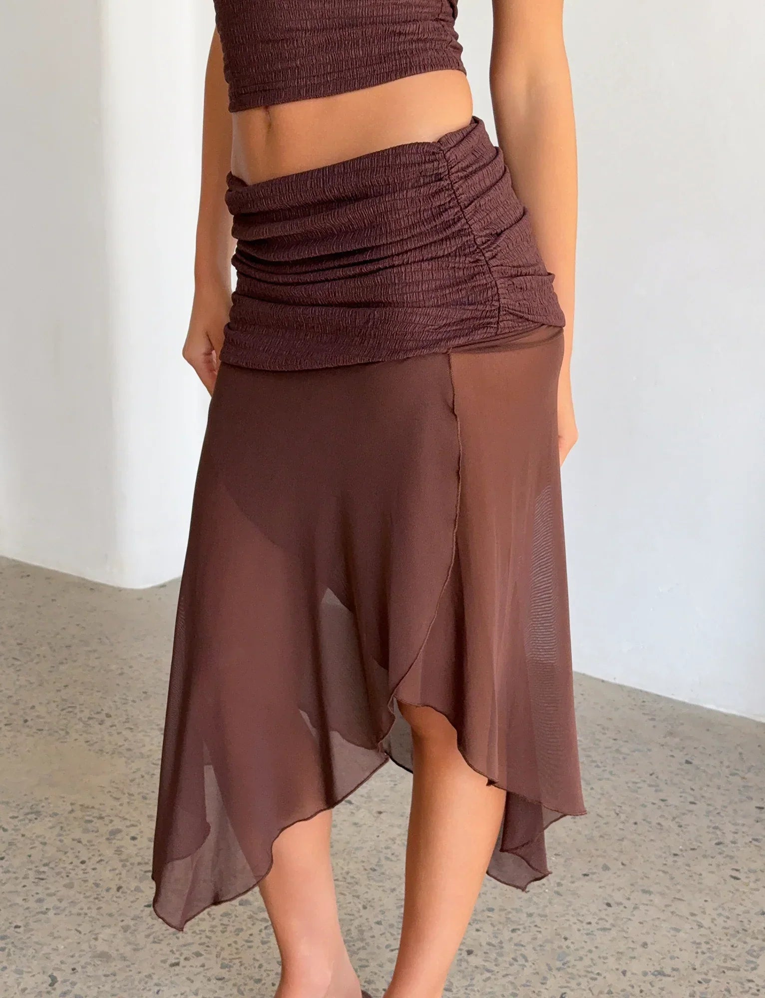 ZINNIA MIDI SKIRT CHOCOLATE