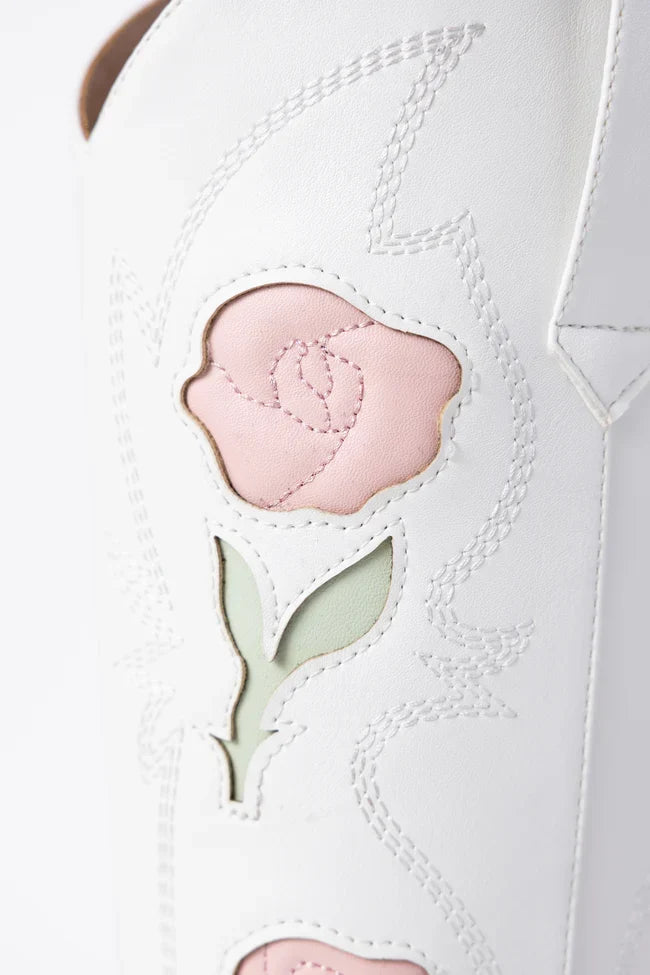 Willa Rose White Cowboy Boots FINAL SALE