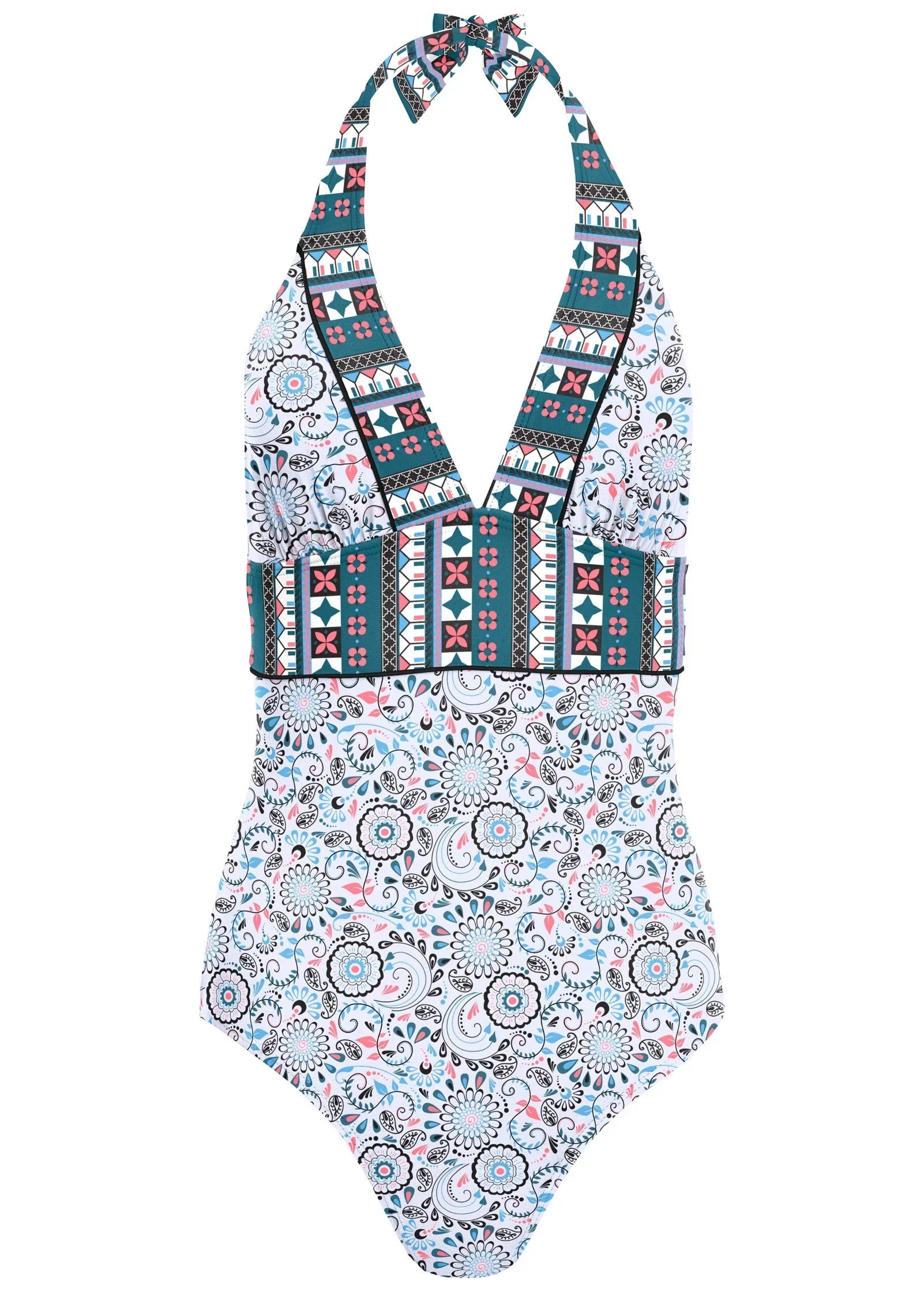 Athens One Piece Swimsuit Lotus Flowers
