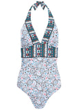 Athens One Piece Swimsuit Lotus Flowers