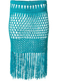 Fringe Mini Skirt Aqua Reef