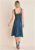 Denim Tank Midi Dress Medium Wash