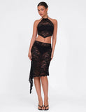SIYA MIDI SKIRT BLACK LACE BLACK LACE