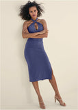 Halter Bodycon Dress Skipper Blue