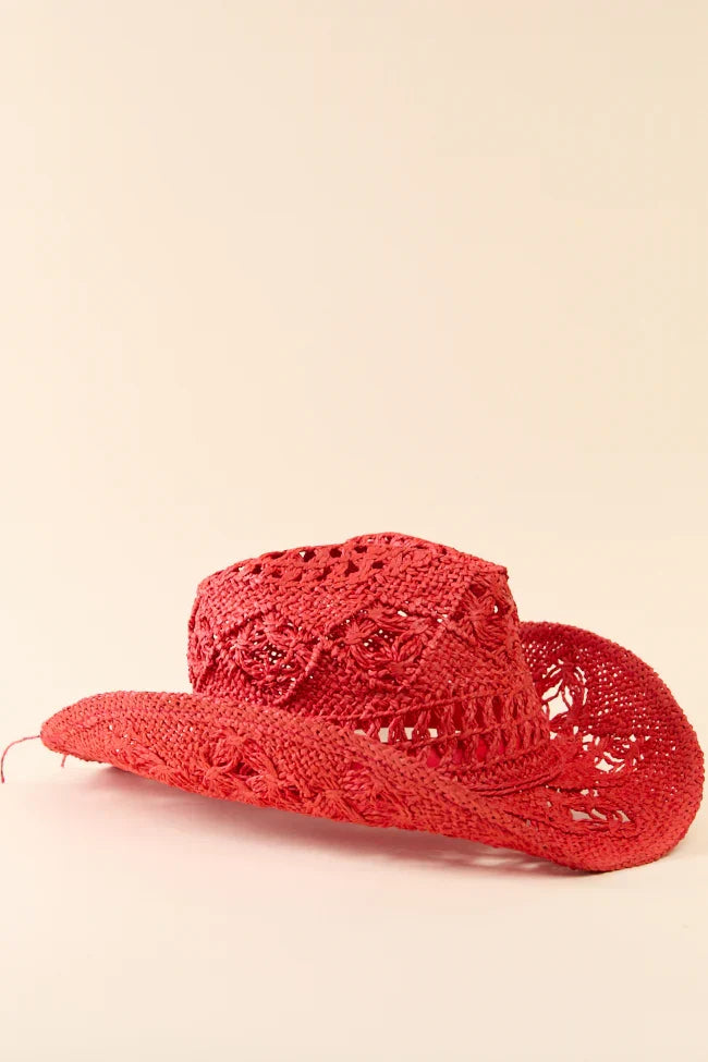 Americana Red Straw Cowboy Hat