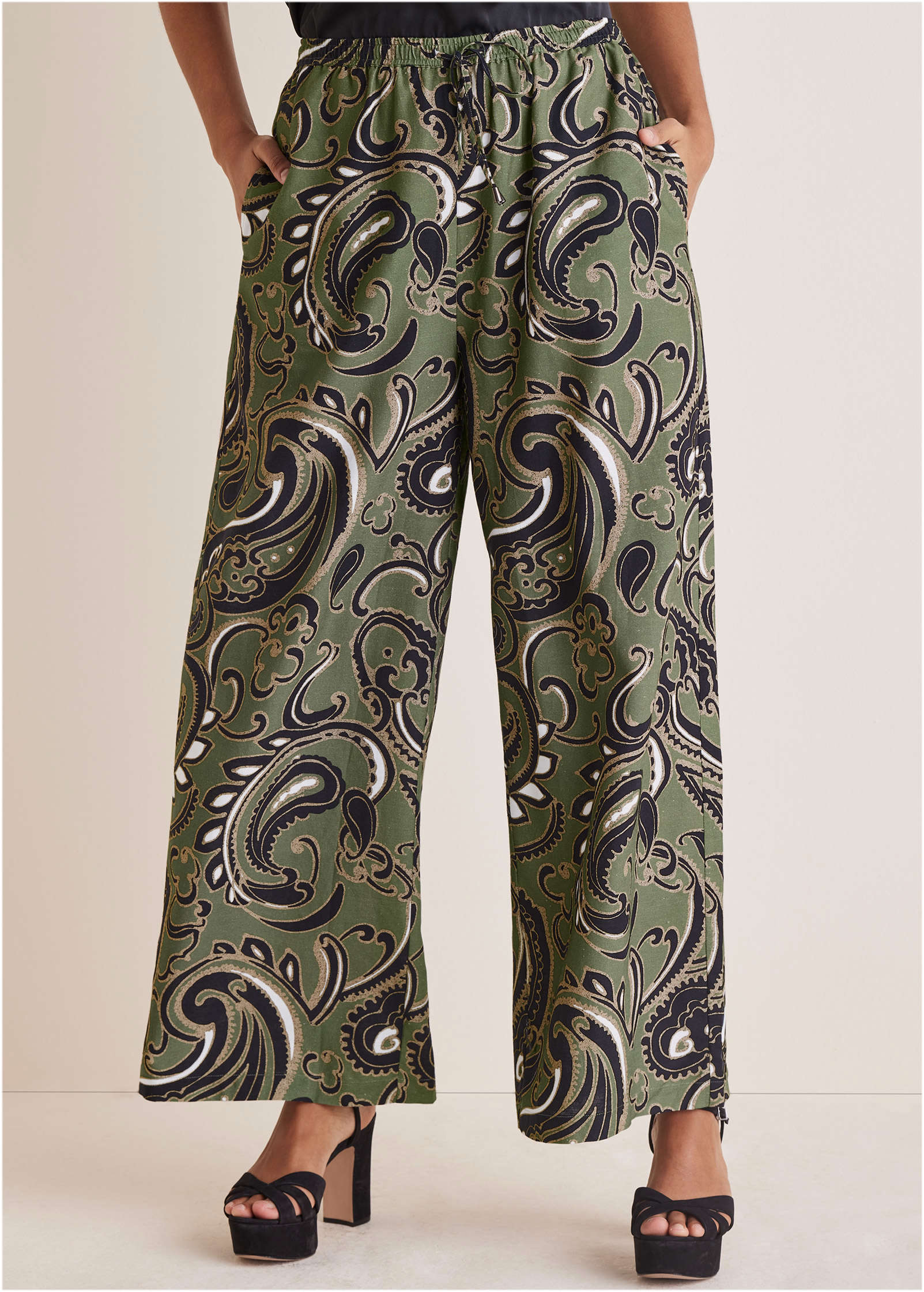 Linen Wide Leg Pant Large Splendid Paisley