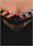 Maxi Crochet Cover Up Dress Black Multi
