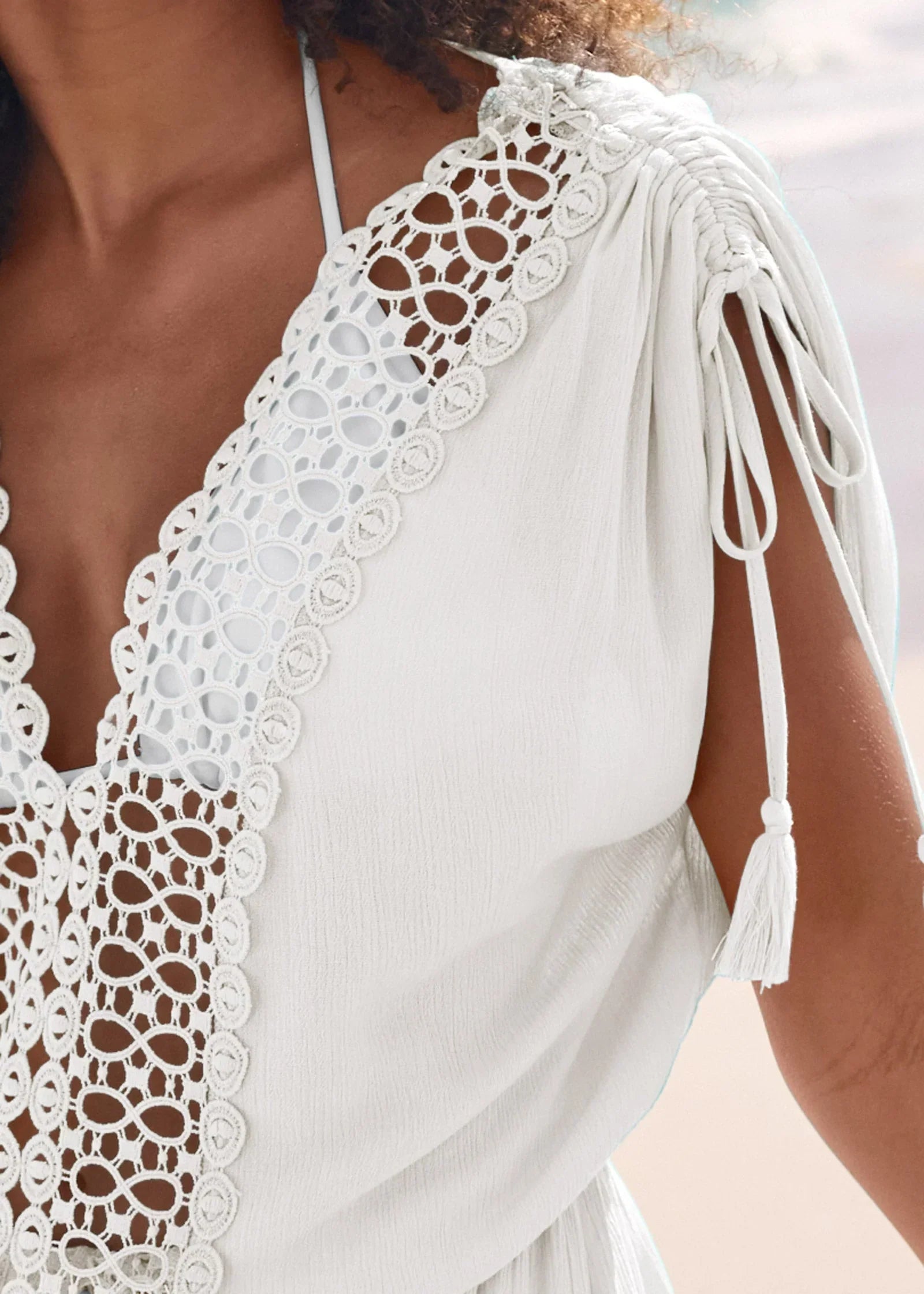 Sleeveless Cover Up Dress Pearl White