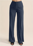 High Rise Wide Leg Trousers Navy