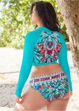 Blanc Sport Long Sleeve Top Tropical Getaway