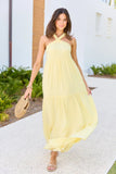 Crystal Yellow Halter Maxi Dress
