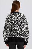 Jacquard Knit Oversized Jumper in Black