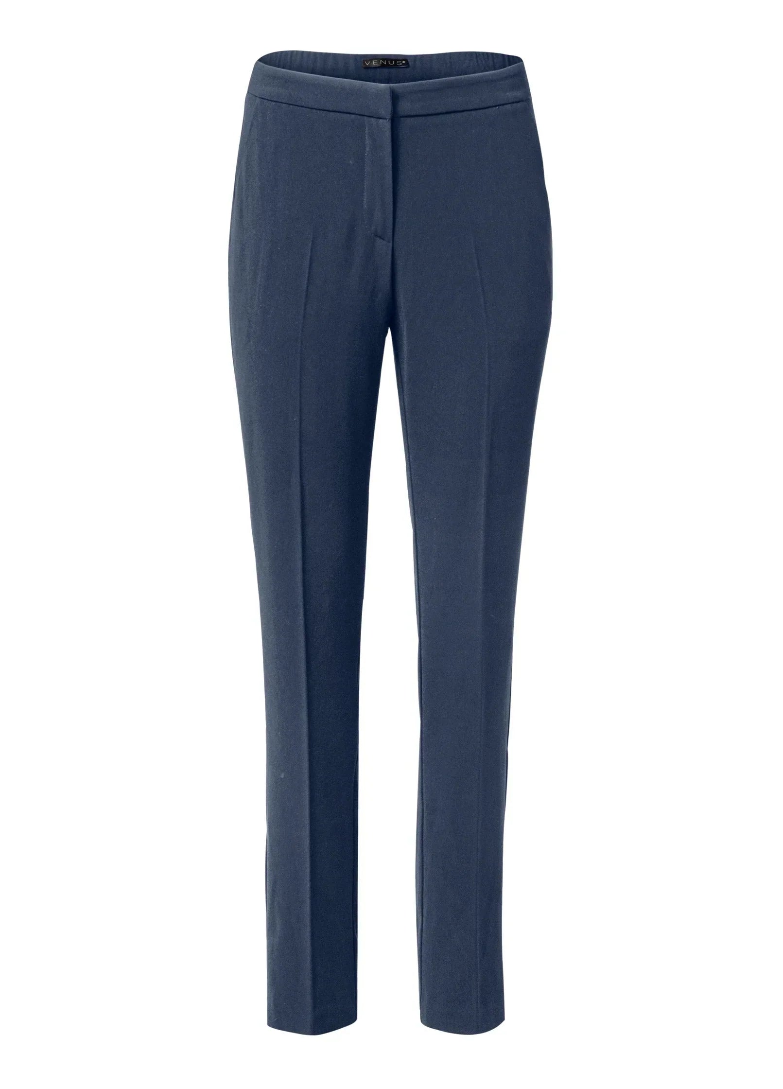 High Rise Straight Trousers Navy