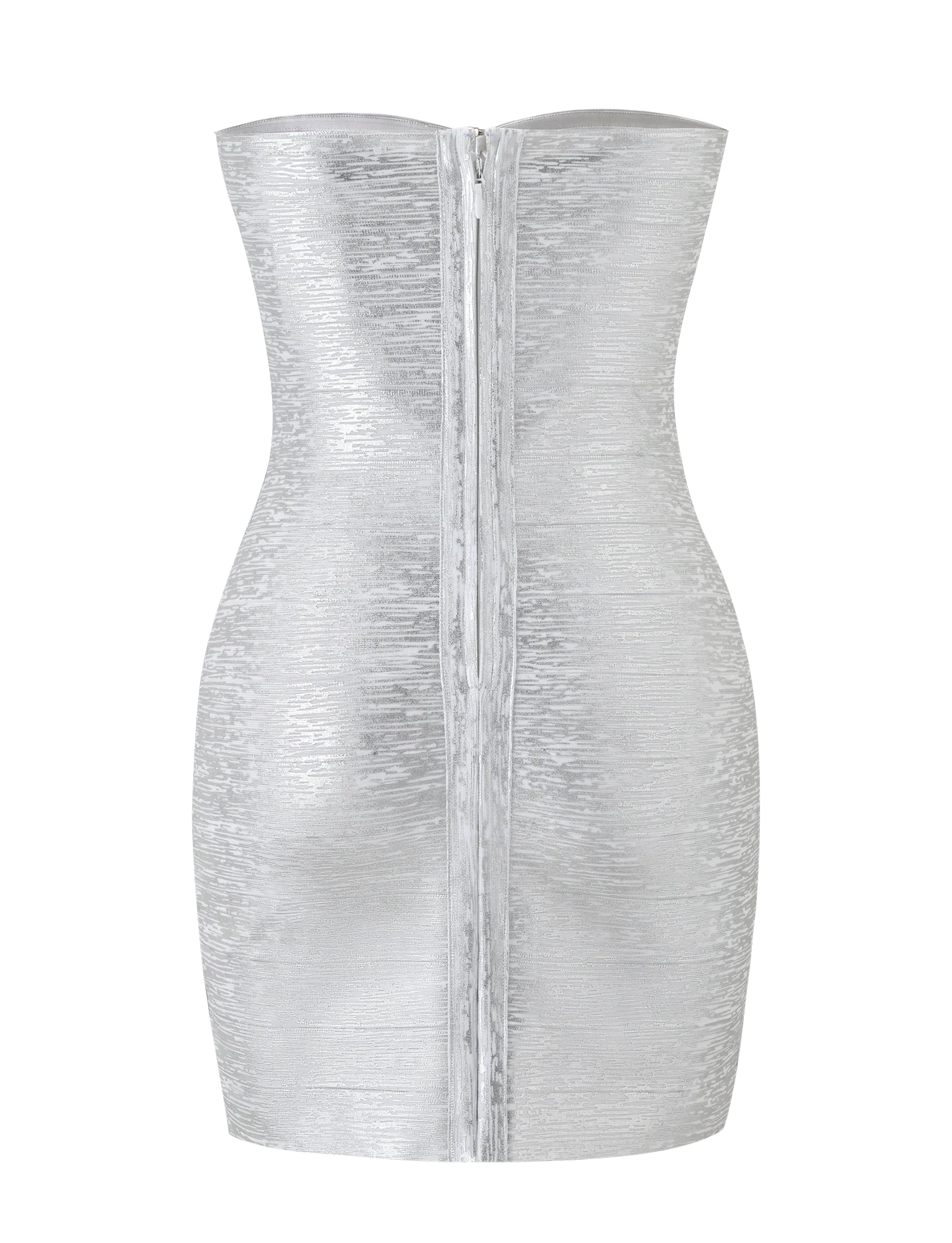 NIYA METALLIC BANDAGE DRESS LIQUID SILVER