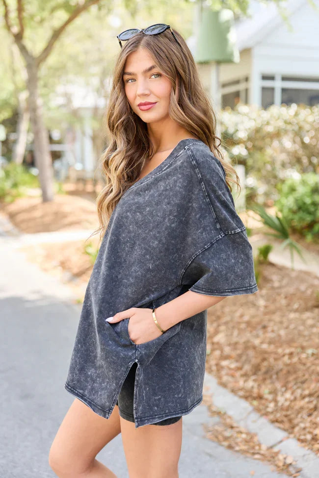 Britton Black Oversized Tee