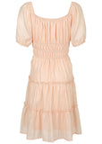 Tiered A Line Dress Pink