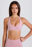 Crossback V Neck Sports Bra in Mauve