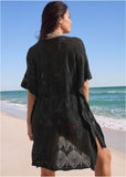 Crochet Cover Up Tunic Jet Black