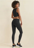 Ruched Cropped Sports Top Black