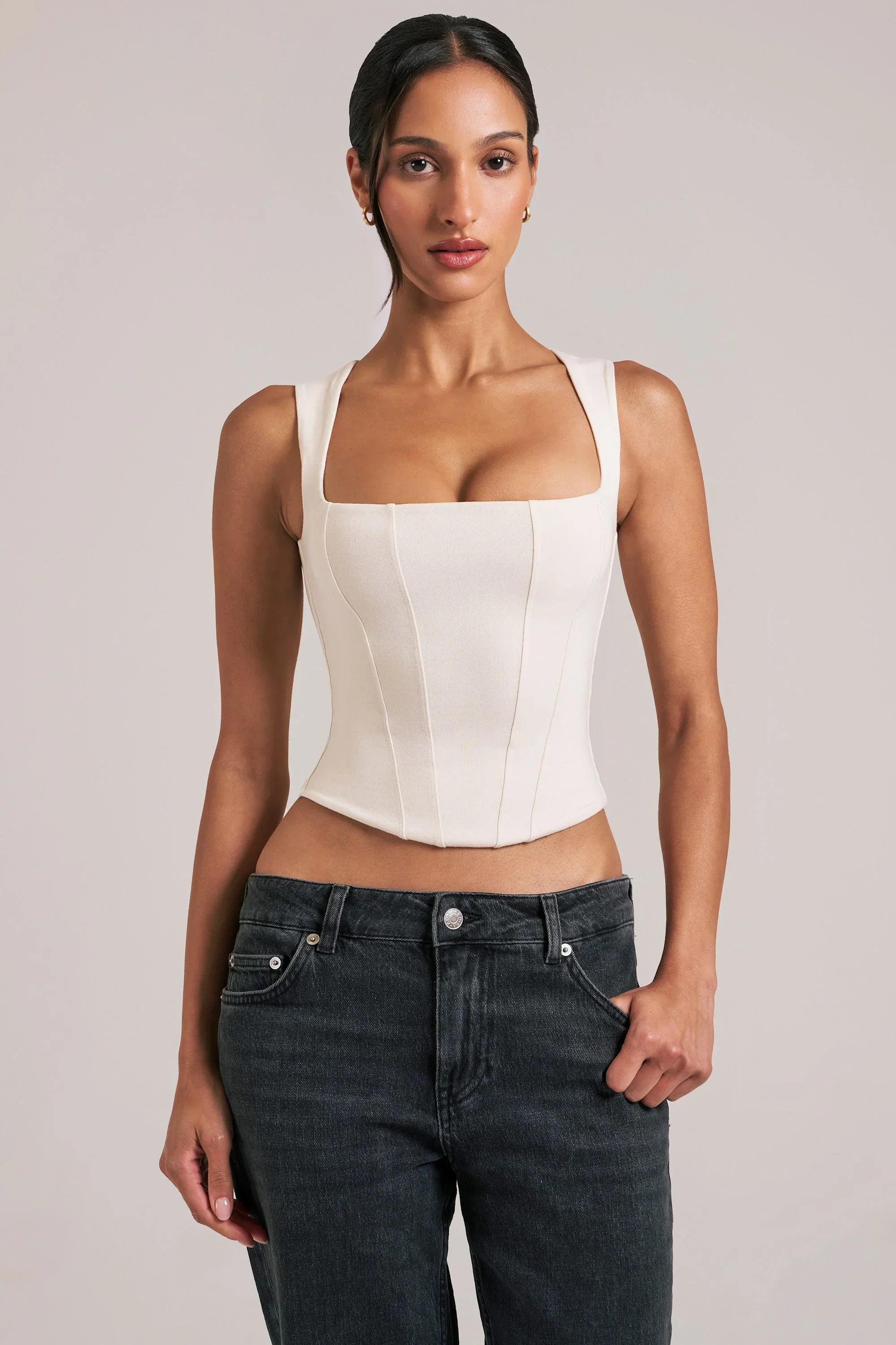 Modal Square Neck Top in Ivory